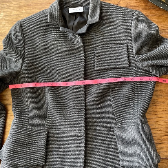 Akris Punto Wool Blazer gray black tweed size 8 - Picture 8 of 14